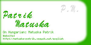 patrik matuska business card